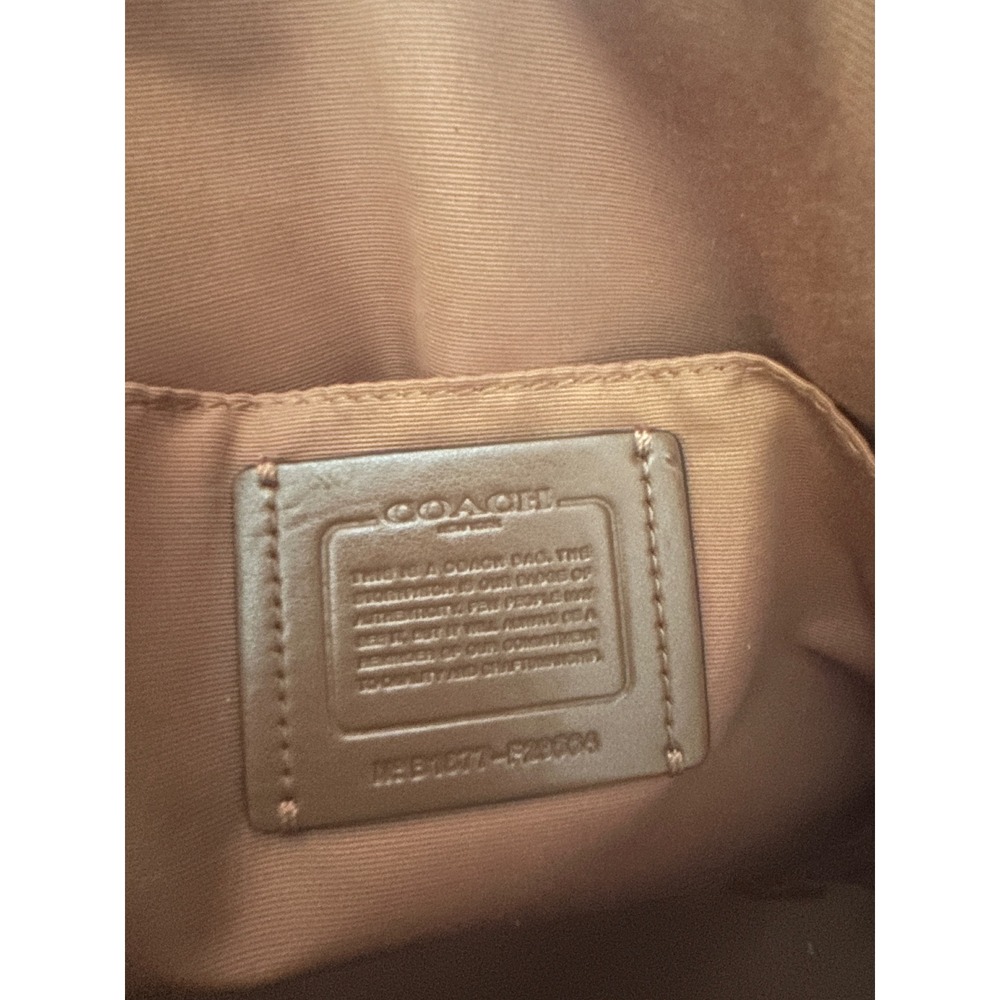 Coach Signature Dome Satchel Handbag Purse Brown Beige Crossgrain Leather - Picture 4 of 7